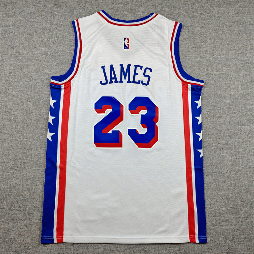 Philadelphia 76ers LeBron James #23 White Jersey – Embroidered