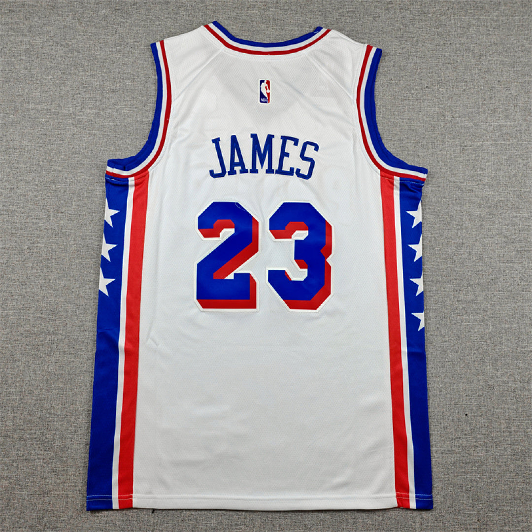 Philadelphia 76ers LeBron James #23 White Jersey – Embroidered