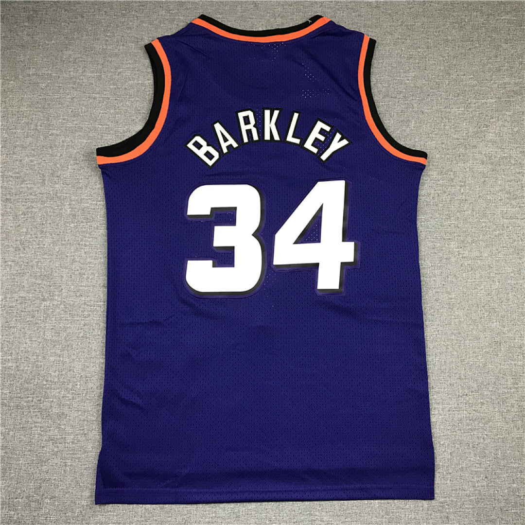 Charles Barkley #34 Phoenix Suns 1992-93 Purple Throwback Embroidered Jersey