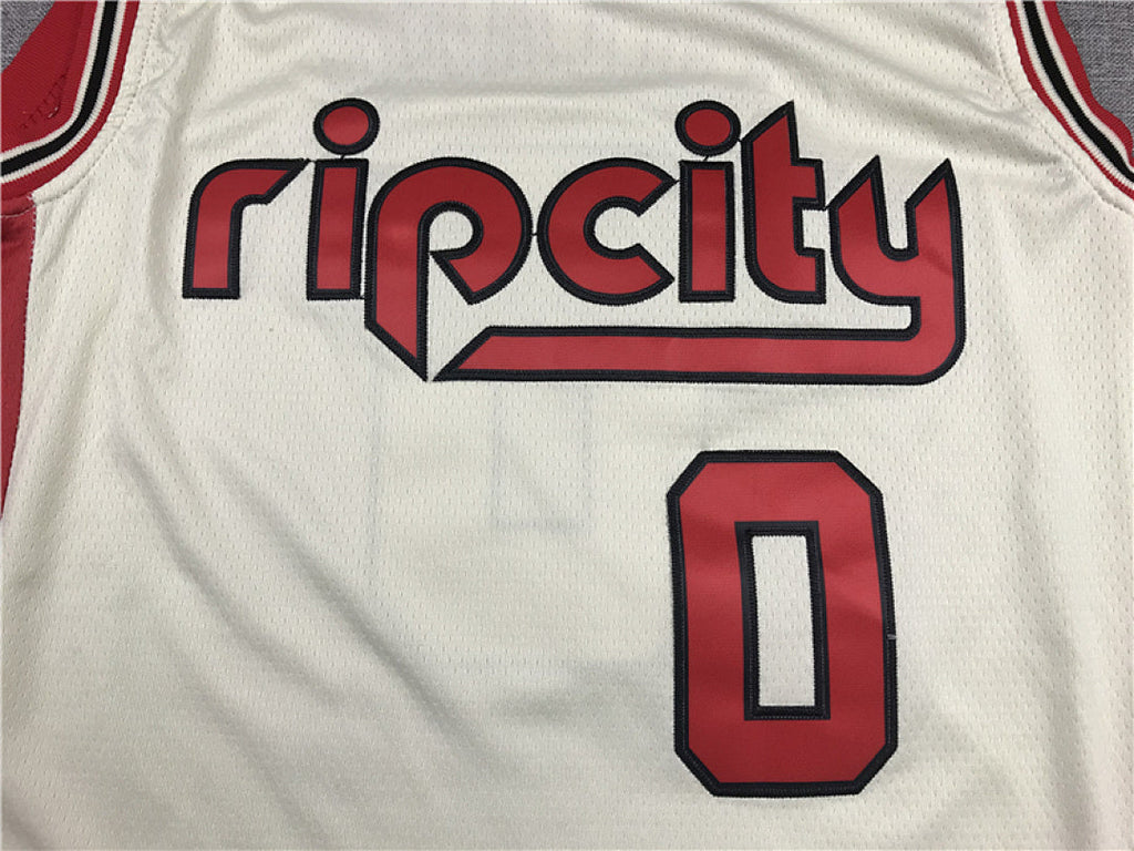 Damian  Lillard #0 Portland Trail Blazers Off-White City Edition Swingman Embroidered Jersey