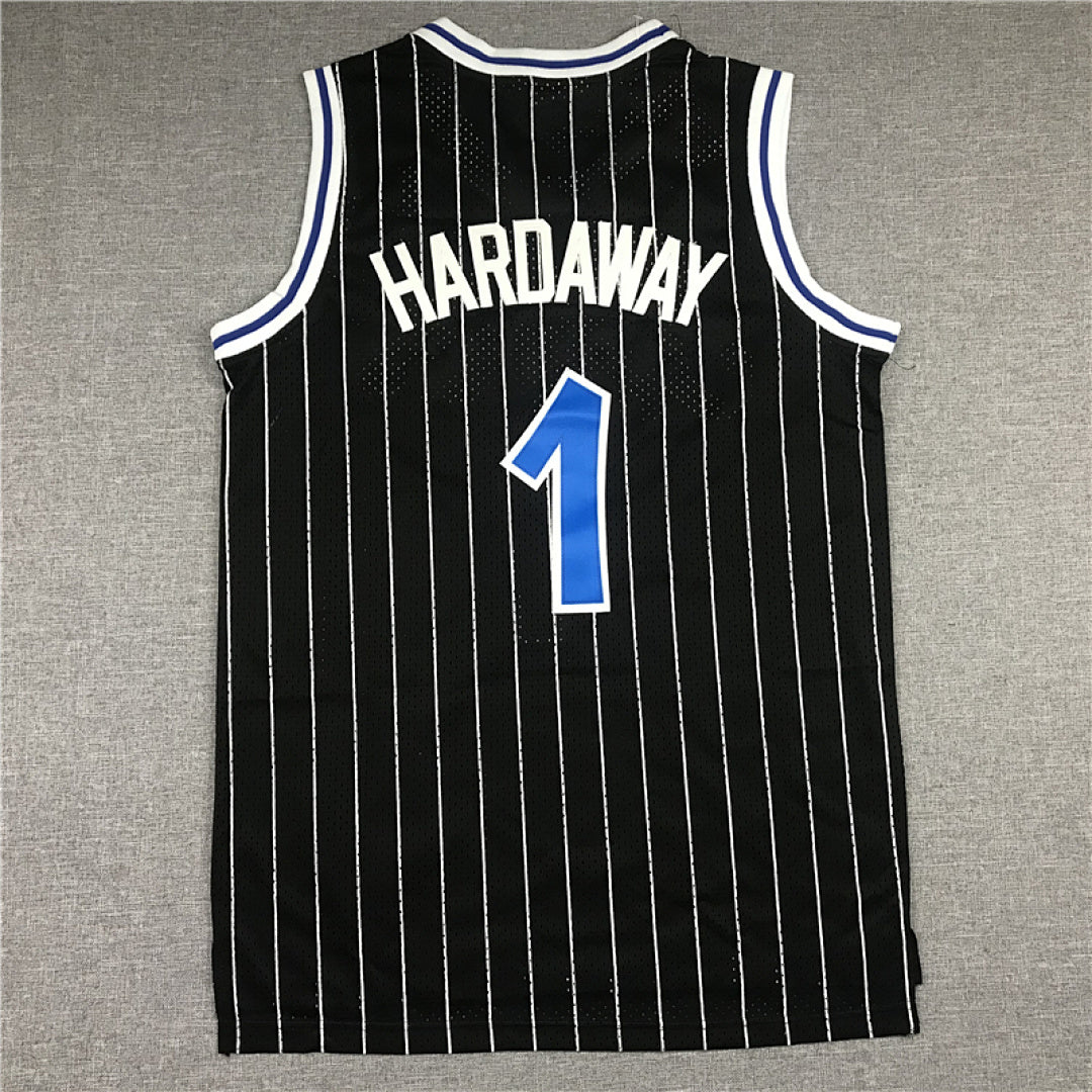 Anfernee  Hardaway#1 Orlando Magic 1993-94 Hardaway Black Edition  Embroidered Jersey