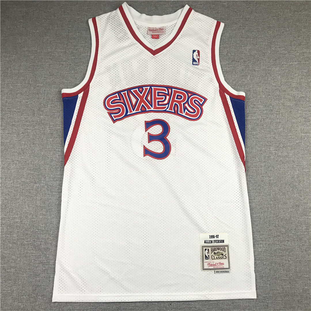 Allen Iverson #3 Philadelphia 76ers 1996-97 Throwback  Embroidered Jersey