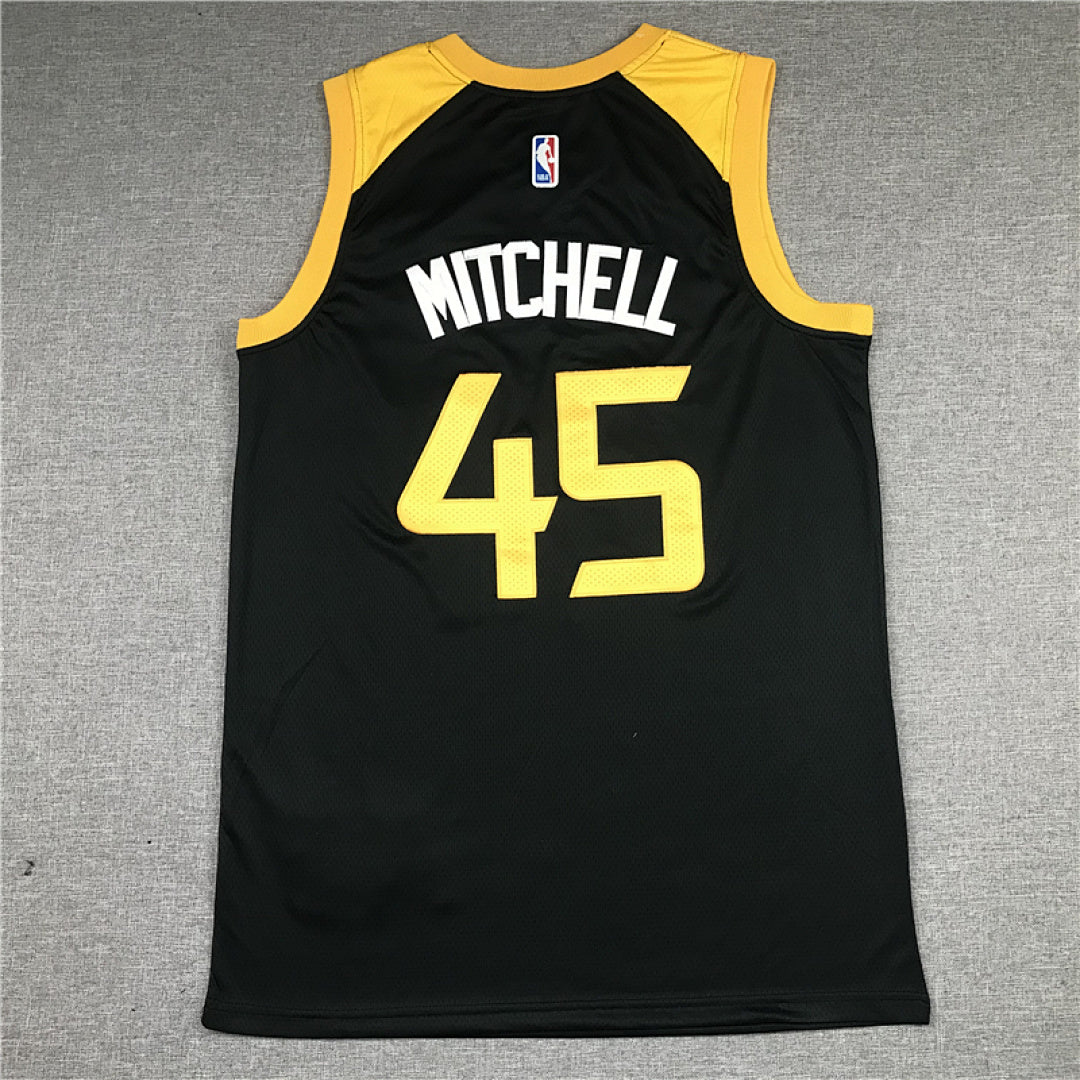 Utah Jazz Donovan Mitchell #45  Black City Edition Swingman Embroidered Jersey