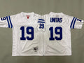 Youth Johnny Unitas #19 Indianapolis Colts White Vintage Throwback Jersey
