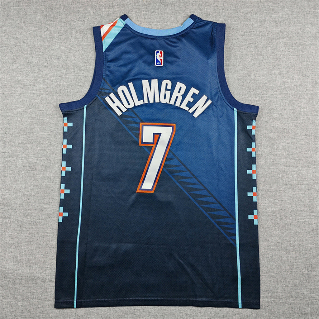 Chet Holmgren#7 Oklahoma City Thunder 2026 Blue City Edition Swingman Embroidered Jersey