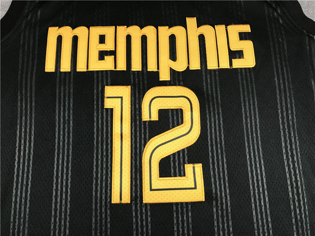 Ja Morant# 12 Memphis Grizzlies Black City Edition Swingman Embroidered Jersey