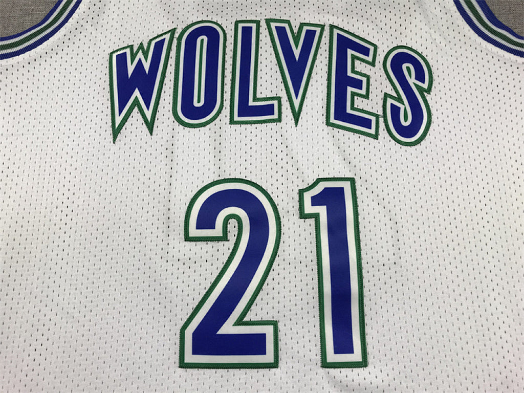 Kevin Garnett #21 Minnesota Timberwolves  1995-96 Throwback Embroidered Jersey