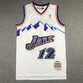 Utah Jazz John Stockton #12 Throwback 1996-97 White Embroidered Jersey