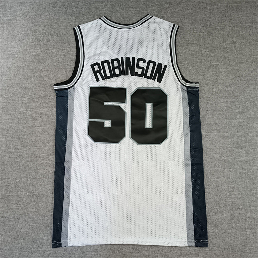 David Robinson #50 San Antonio Spurs 1998-99 white Throwback Embroidered Jersey