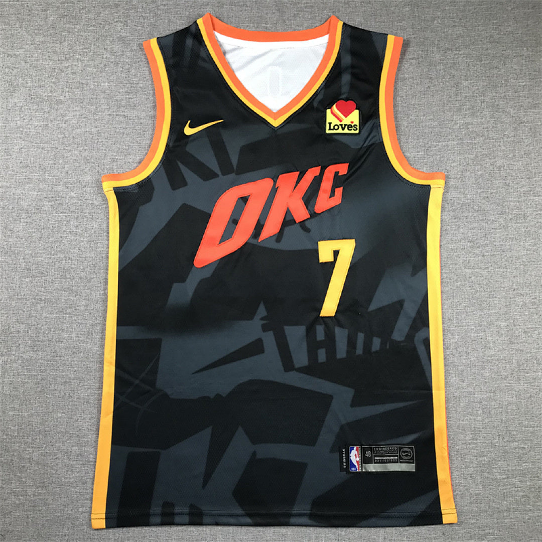 Chet Holmgren#7 Oklahoma City Thunder 2024 Black City Edition Swingman Embroidered Jersey