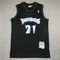Kevin Garnett #21 Minnesota Timberwolves 1997-98 Black Throwback Embroidered Jersey