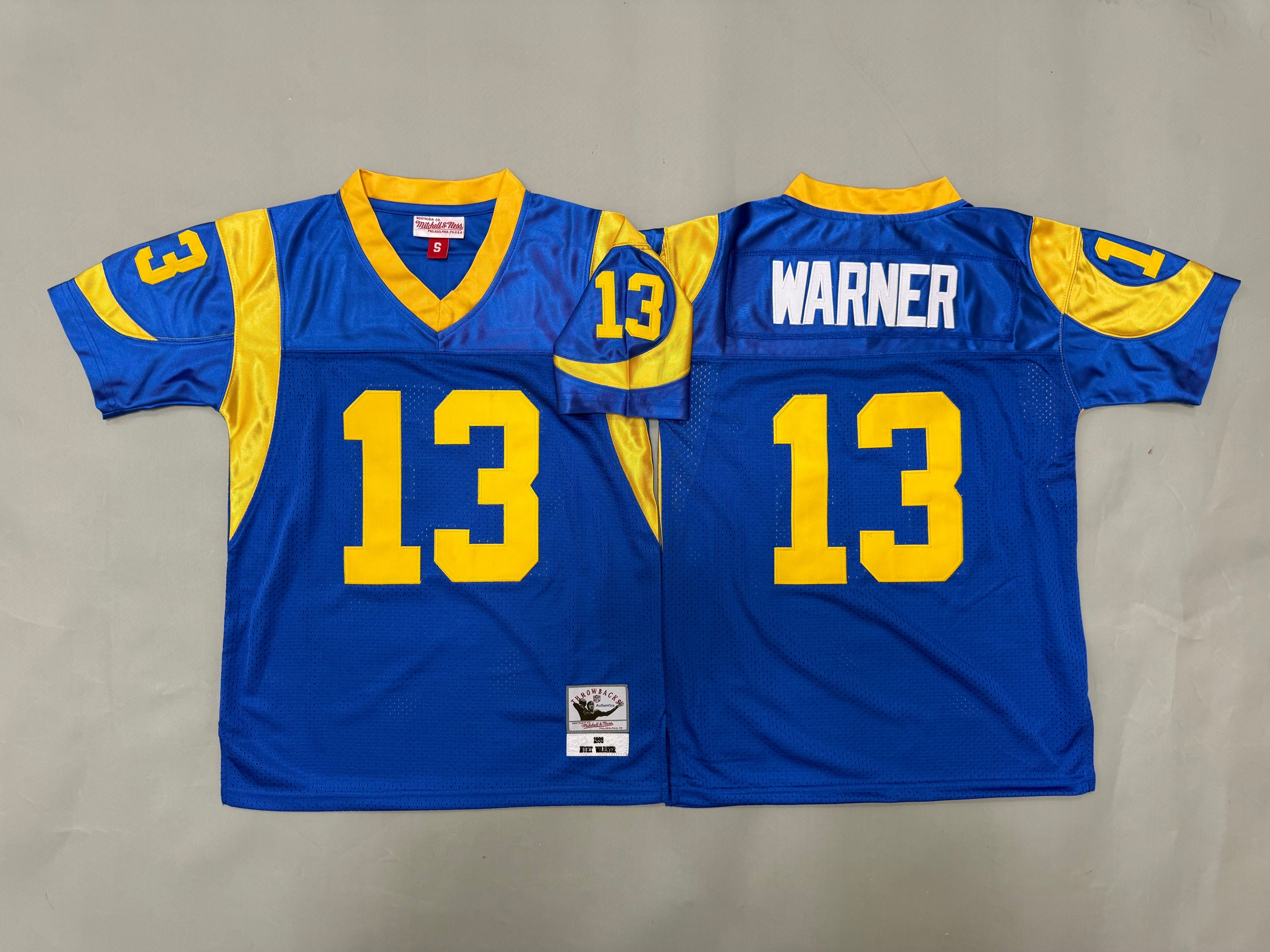 Youth Kurt Warner#13 Los Angeles Rams Vintage Throwback Jersey
