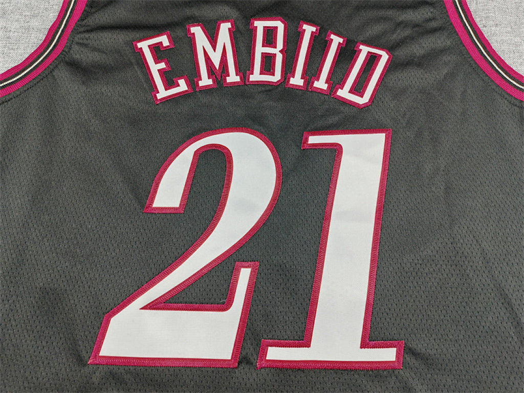 Joel Embiid #21 Philadelphia 76ers 2026 Black City Edition Swingman Embroidered Jersey