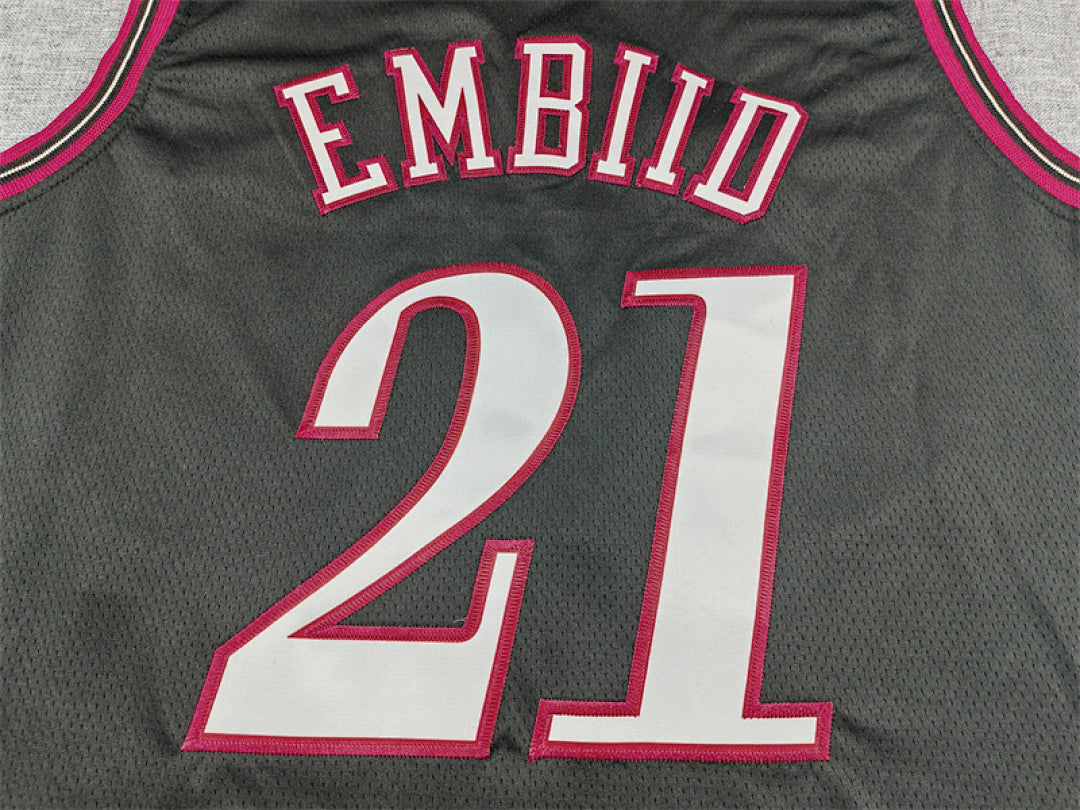 Joel Embiid #21 Philadelphia 76ers 2026 Black City Edition Swingman Embroidered Jersey