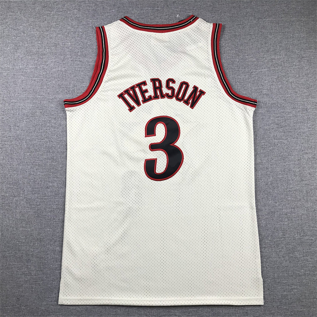 Allen Iverson #3 Philadelphia 76ers Retro Throwback  Embroidered Jersey