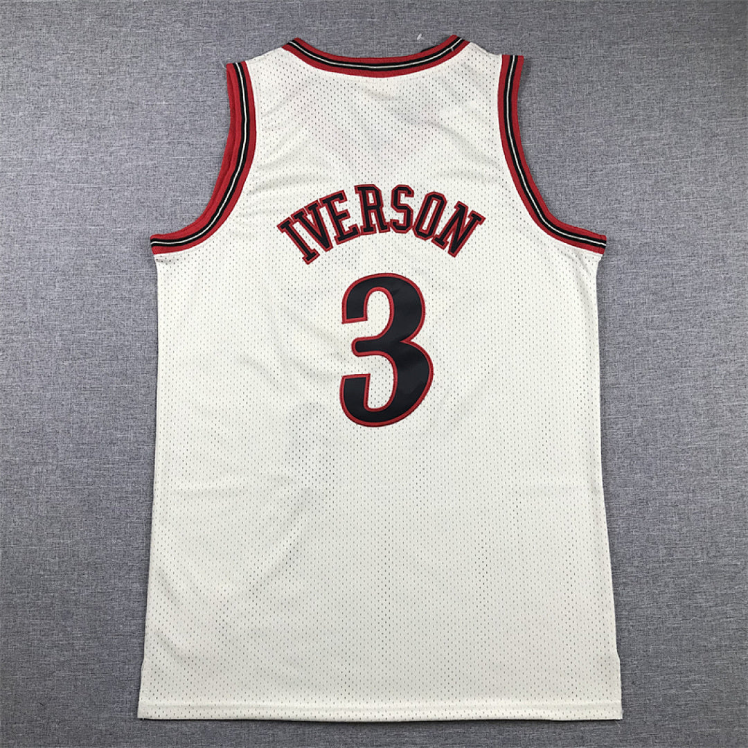 Allen Iverson #3 Philadelphia 76ers Retro Throwback  Embroidered Jersey