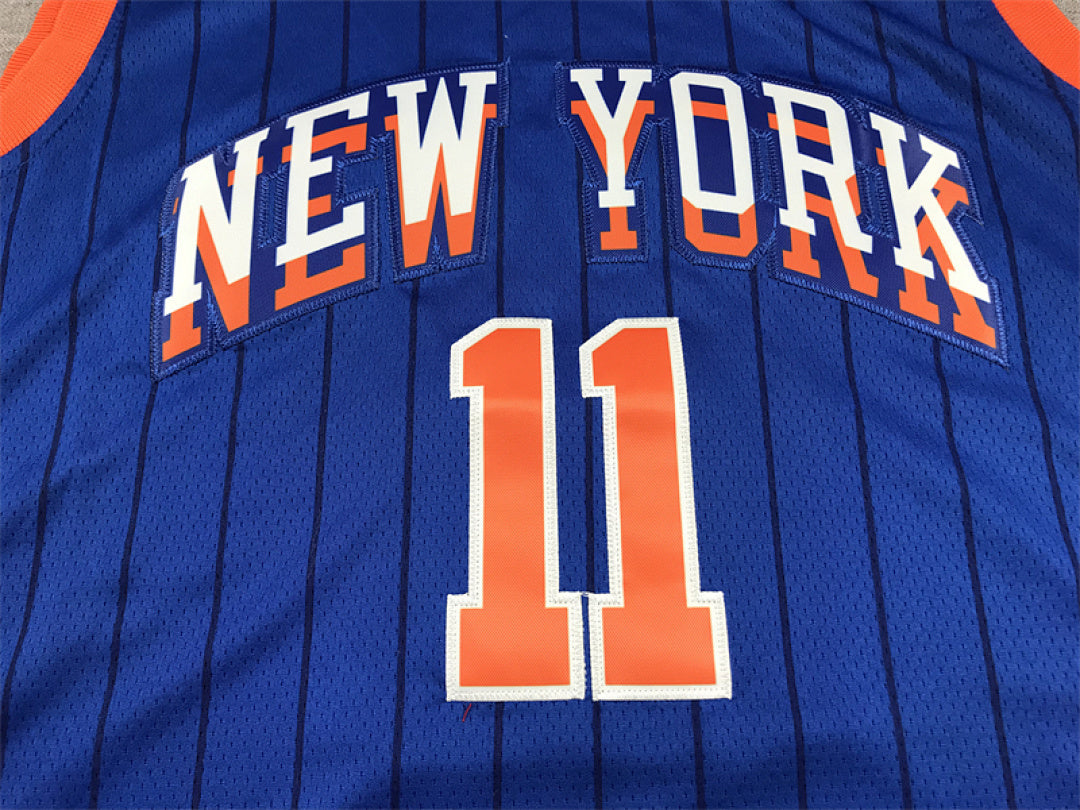 Jalen Brunson#11 New York Knicks Blue City Edition Swingman Embroidered Jersey