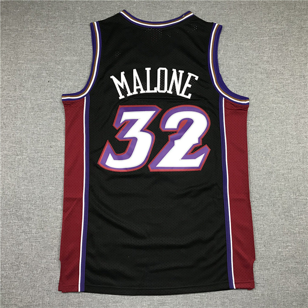 Utah Jazz Karl Malone #32 Throwback 1998-99 Black Embroidered Jersey