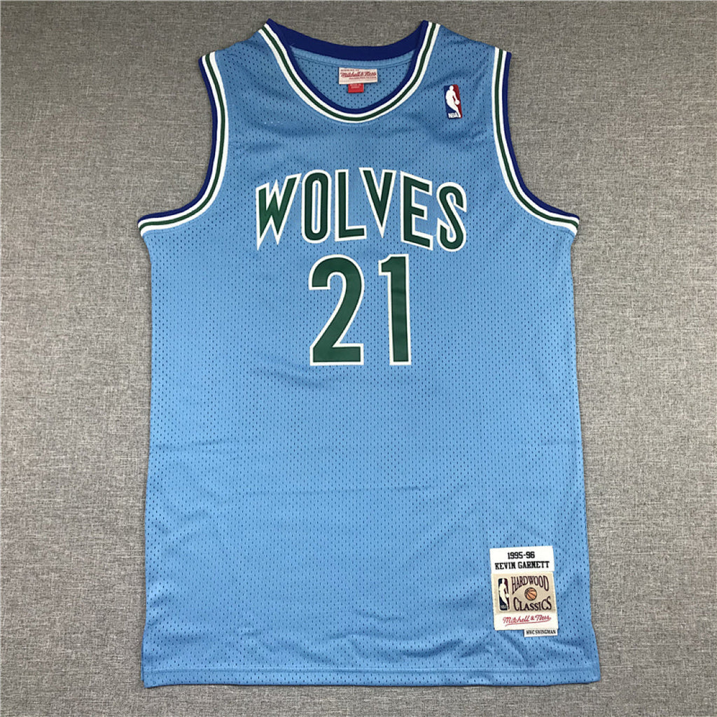 Kevin Garnett #21 Minnesota Timberwolves  1995-96 Throwback Embroidered Jersey