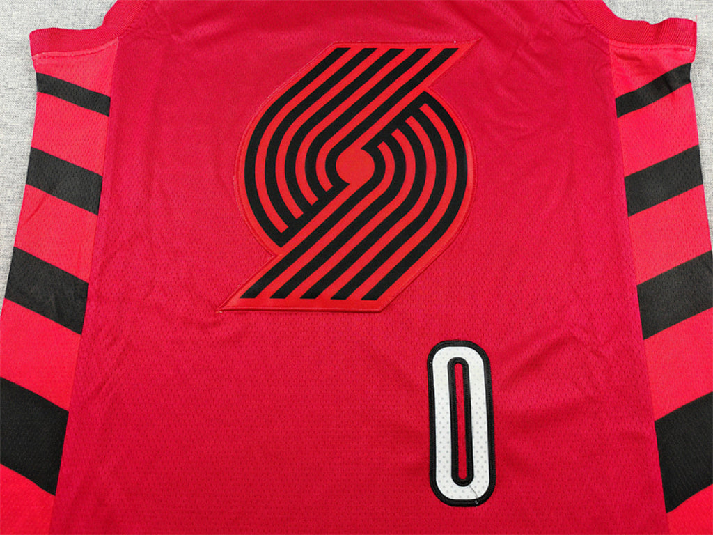 Damian  Lillard #0 Portland Trail Blazers Red  City Edition Swingman Embroidered Jersey