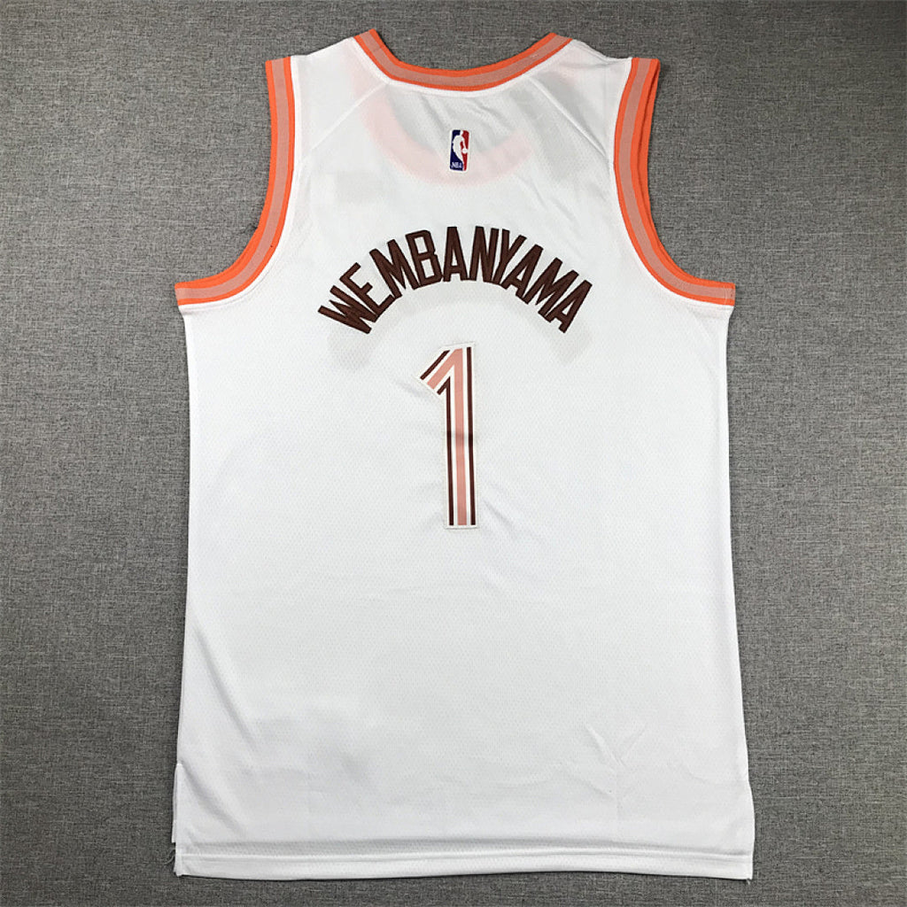 Victor Wembanyama #1 San Antonio Spurs White City Edition Swingman Embroidered Jersey