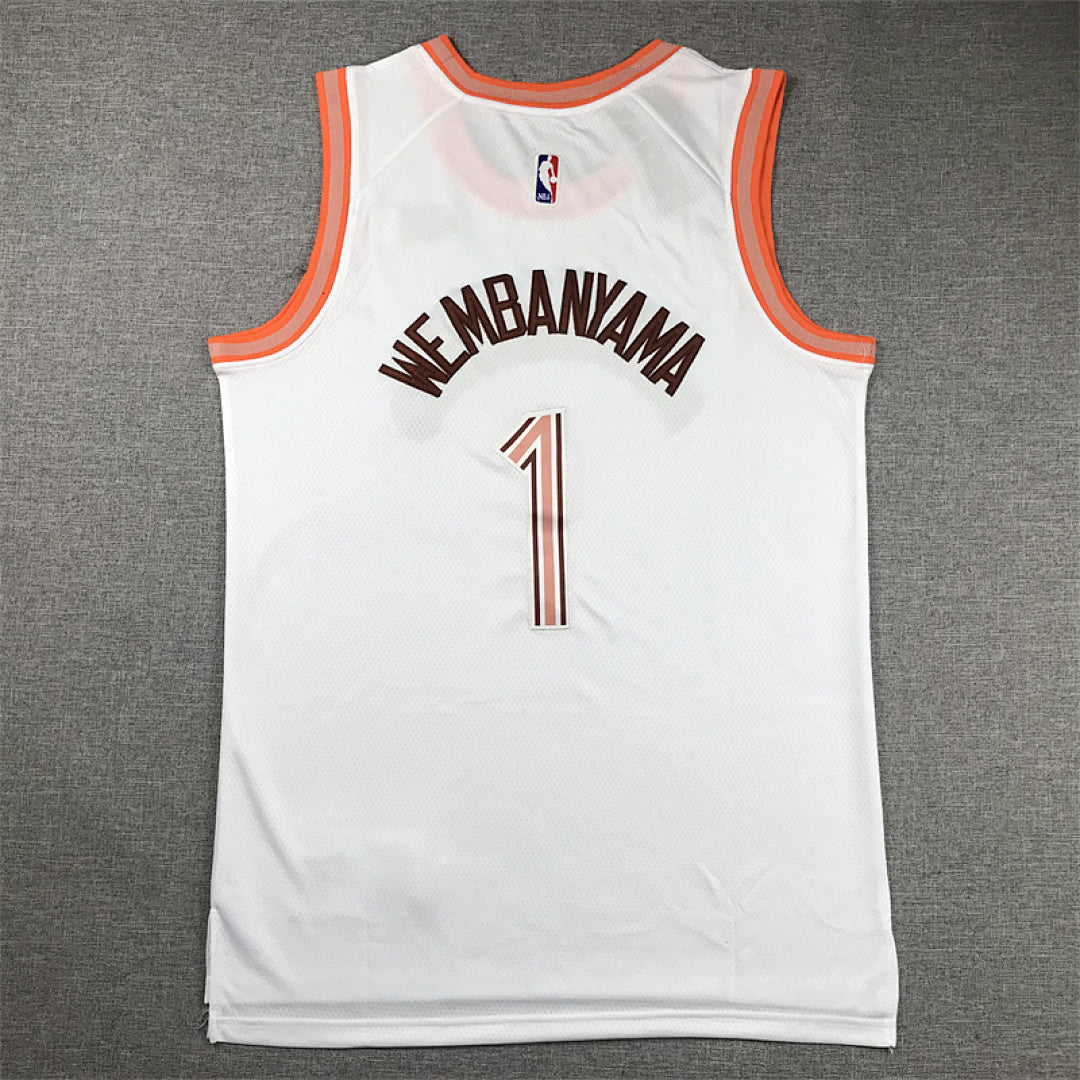 Victor Wembanyama #1 San Antonio Spurs White City Edition Swingman Embroidered Jersey