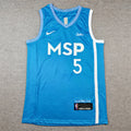 Anthony Edwards #5 Minnesota Timberwolves Light Blue City Edition Swingman Embroidered Jersey