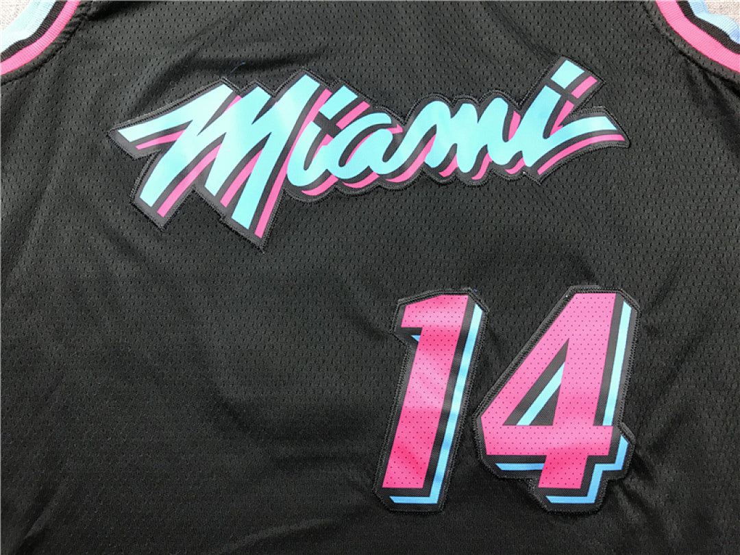 Tyler Herro# 14 Miami Heat Black City Edition Swingman Embroidered Jersey