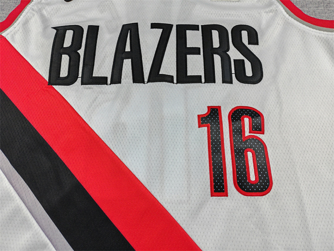 Yang Hansen#16 Portland Trail Blazers White City Edition Swingman Embroidered Jersey