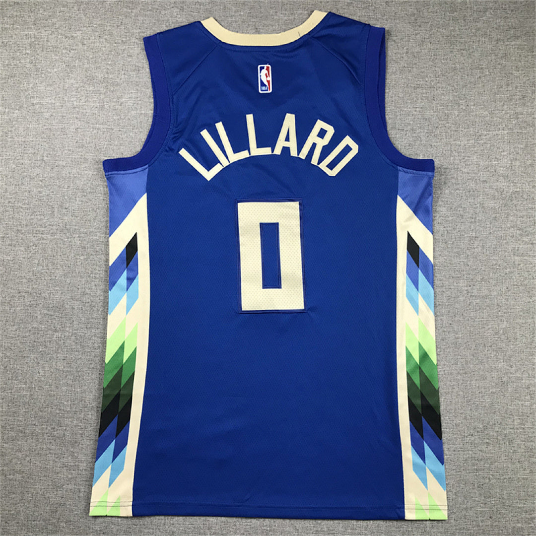 Damian Lillard# 0 Milwaukee Bucks City Edition Swingman Embroidered Jersey