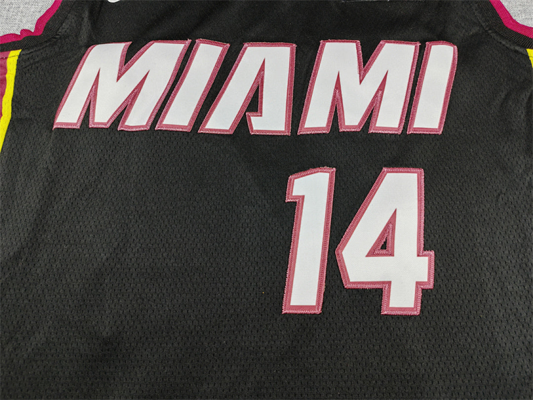 Tyler Herro# 14 Miami Heat White Black City Edition Swingman Embroidered Jersey
