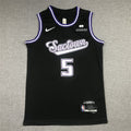 De'Aaron Fox #5 Sacramento Kings Black City Edition Swingman Embroidered Jersey