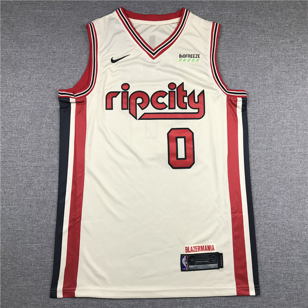 Damian  Lillard #0 Portland Trail Blazers Off-White City Edition Swingman Embroidered Jersey