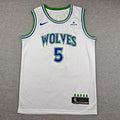 Minnesota Timberwolves Anthony Edwards #5 White Jersey – Embroidered