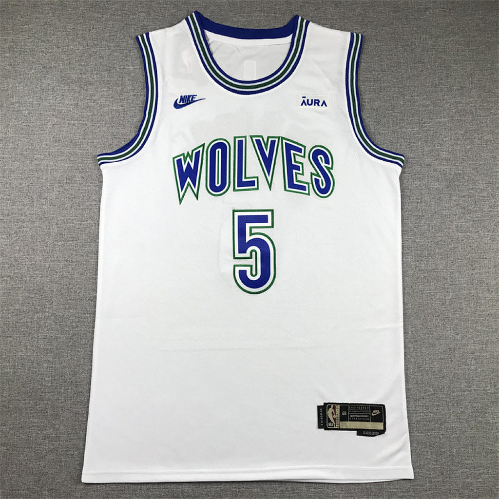 Anthony Edwards #5 Minnesota Timberwolves White City Edition Swingman Embroidered Jersey