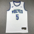 Anthony Edwards #5 Minnesota Timberwolves White City Edition Swingman Embroidered Jersey
