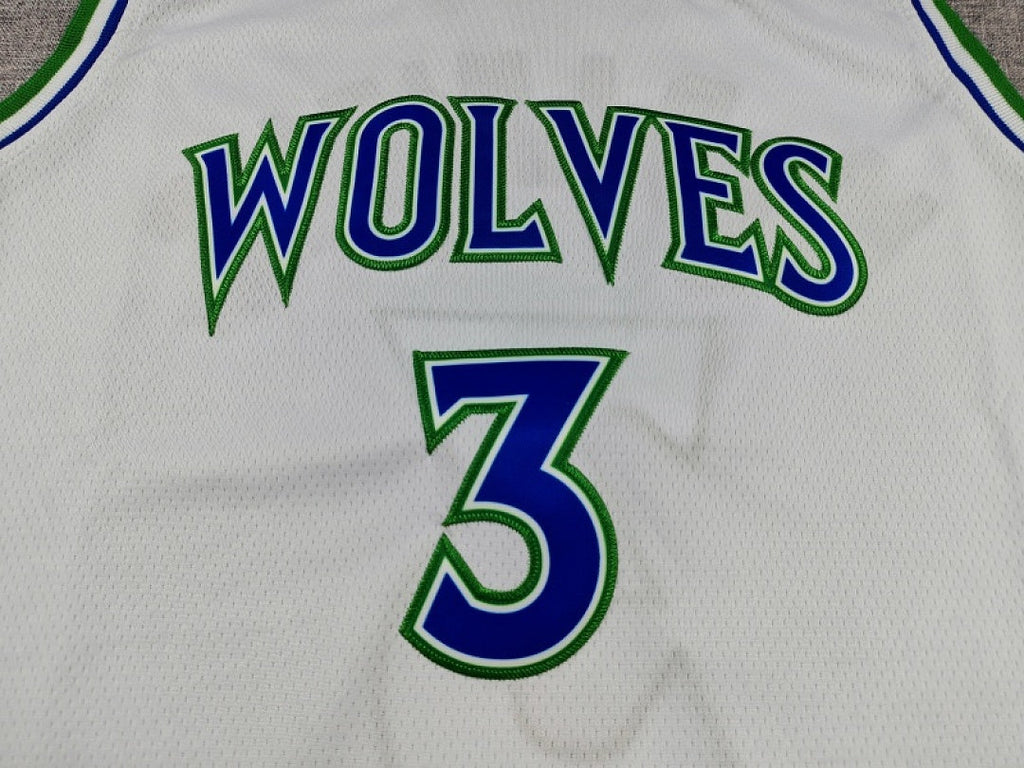 Minnesota Timberwolves Stephon Marbury #3 White Jersey – Embroidered