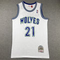 Kevin Garnett #21 Minnesota Timberwolves  1995-96 Throwback Embroidered Jersey