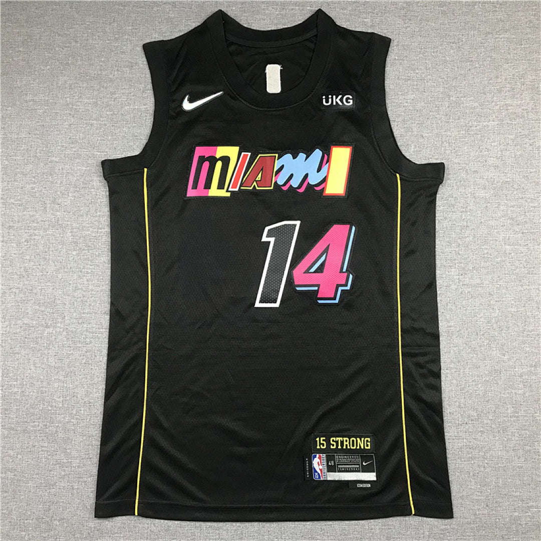 Tyler Herro# 14 Miami Heat 2022 Black City Edition Swingman Embroidered Jersey
