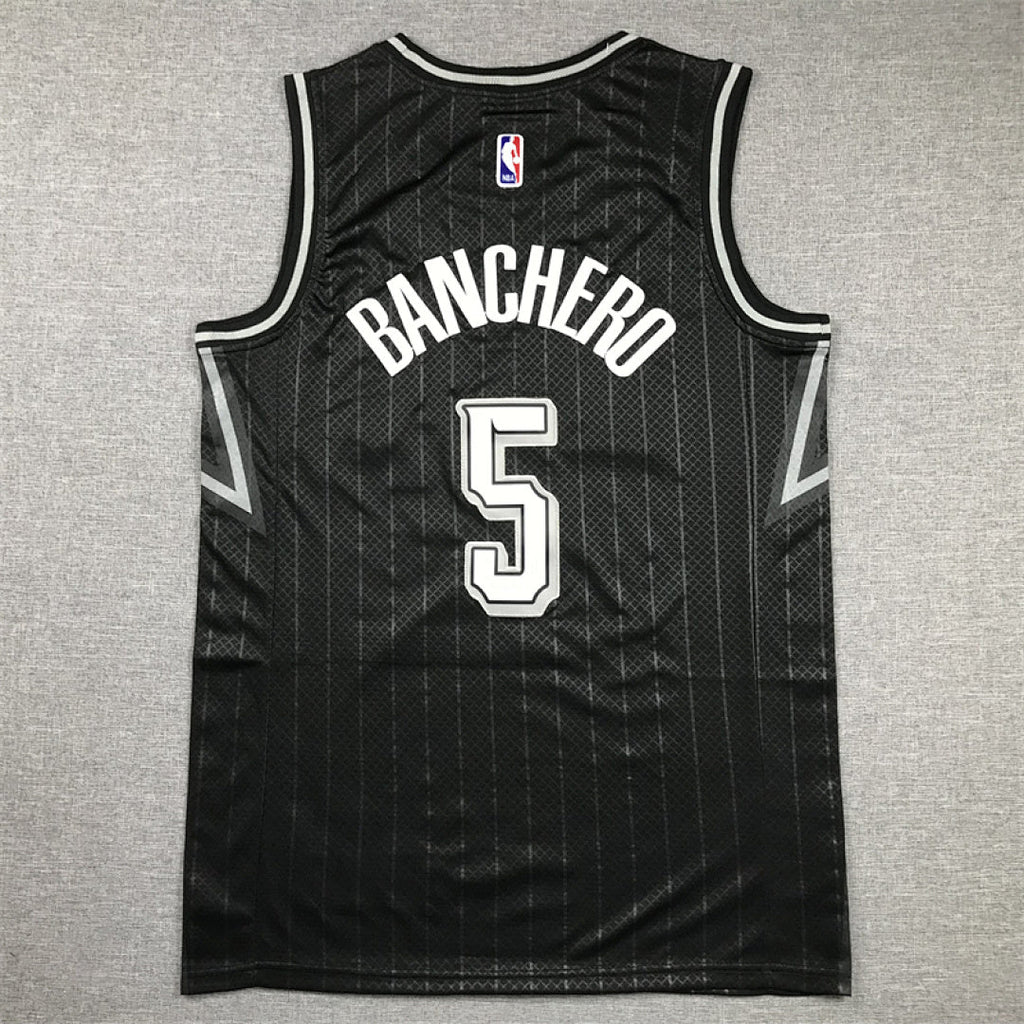 Paolo Banchero#5 Orlando Magic 2024 Black City Edition Swingman Embroidered Jersey
