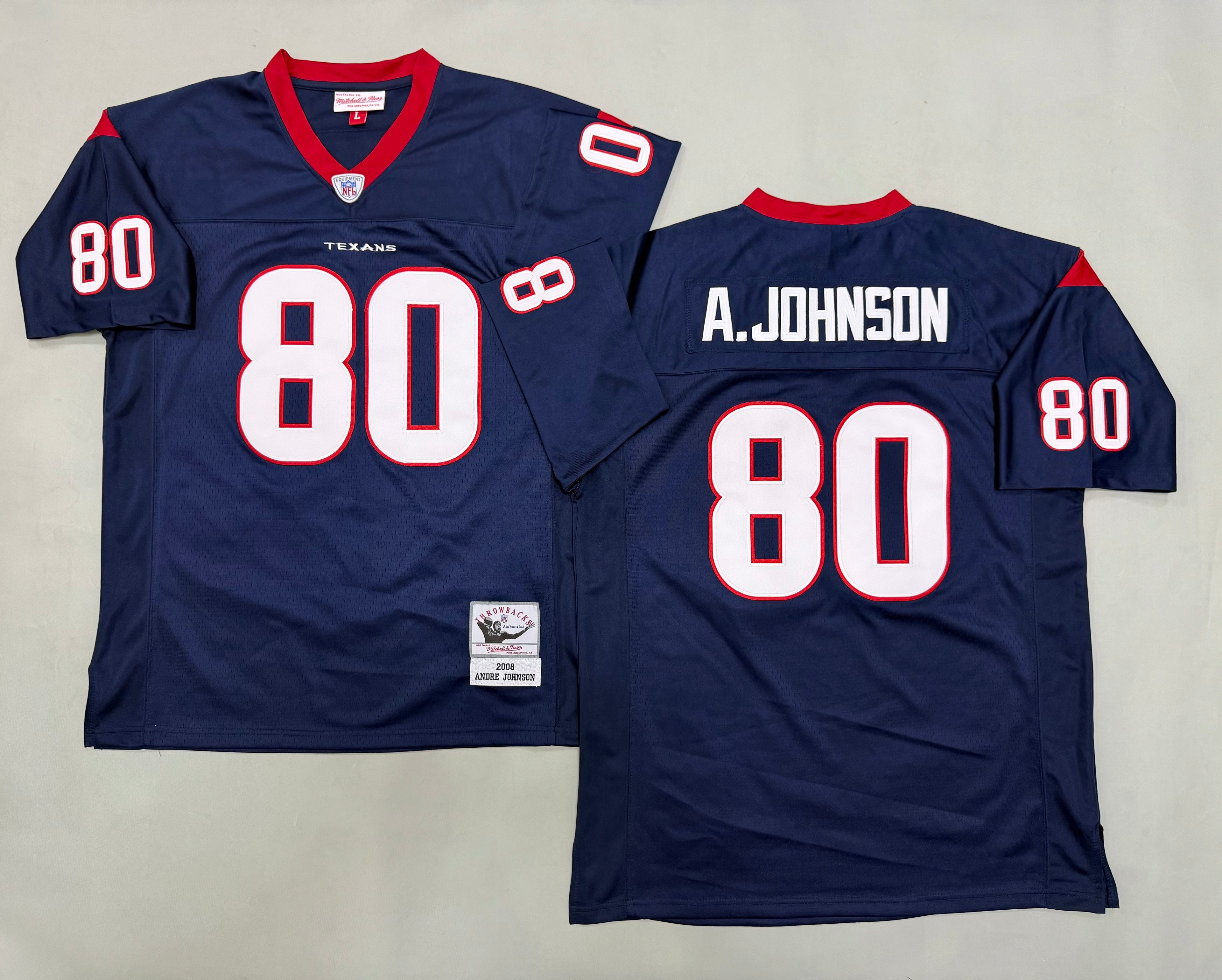 Mens Andre Johnson #80 Houston Texans Vintage Throwback Jersey