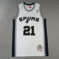 Tim Duncan #21 San Antonio Spurs White 1998-99 Throwback Embroidered Jersey