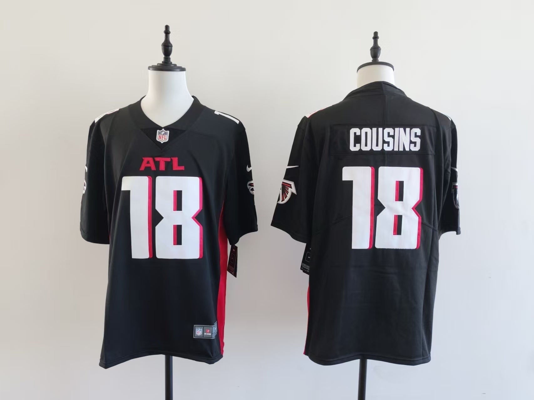 Kirk Cousins #18 Atlanta Falcons black Jersey