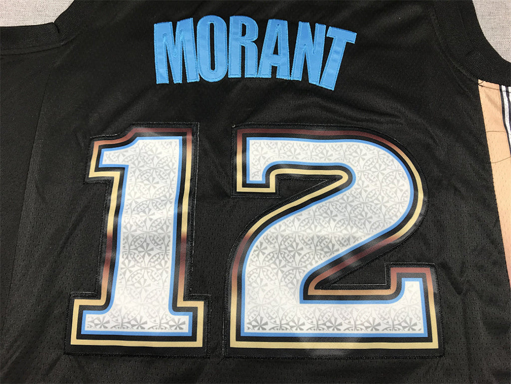 Ja Morant# 12 Memphis Grizzlies 2023 Black City Edition Swingman Embroidered Jersey