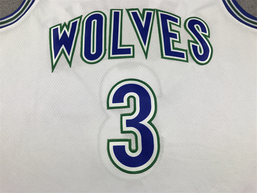 Jaden McDaniels #3 Minnesota Timberwolves White City Edition Swingman Embroidered Jersey