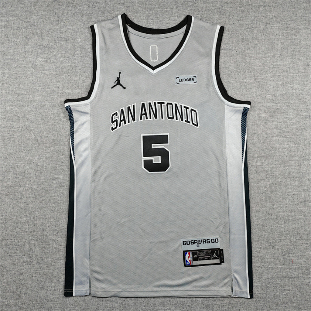 Stephon Castle #5 San Antonio Spurs City Edition Swingman Embroidered Jersey