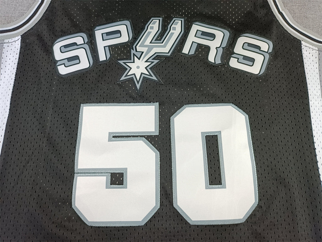 David Robinson #50 San Antonio Spurs 1998-99 Black Throwback Embroidered Jersey
