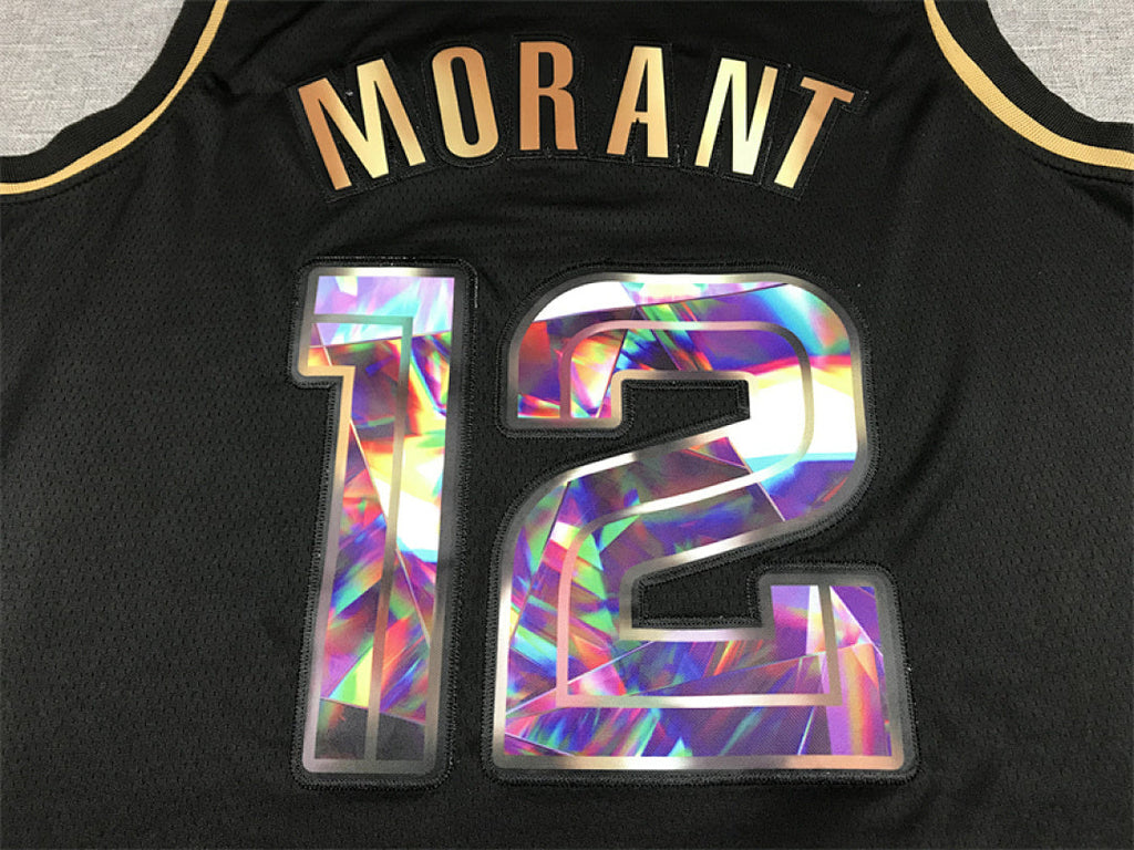 Ja Morant# 12 Memphis Grizzlies Black & Gold City Edition Swingman Embroidered Jersey