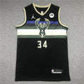 Giannis Antetokounmpo# 34 Milwaukee Bucks Black City Edition Swingman Embroidered Jersey
