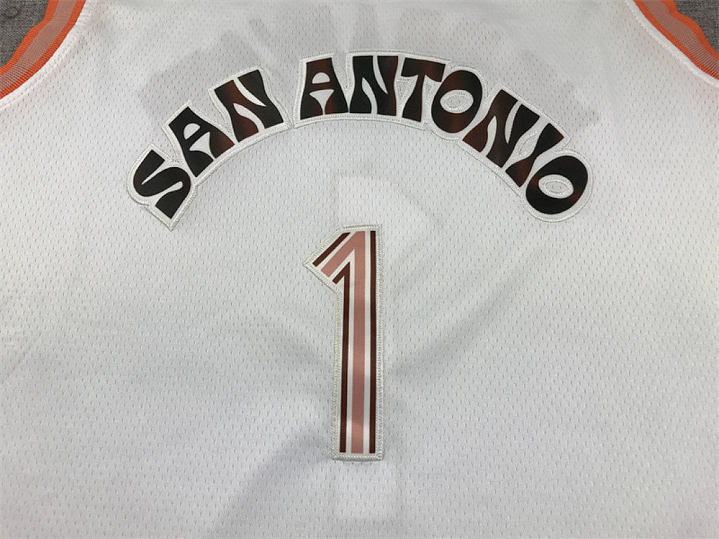 Victor Wembanyama #1 San Antonio Spurs White City Edition Swingman Embroidered Jersey